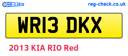 WR13DKX are the vehicle registration plates.