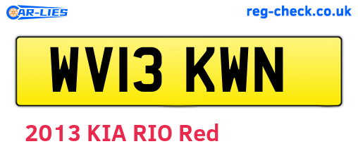 WV13KWN are the vehicle registration plates.