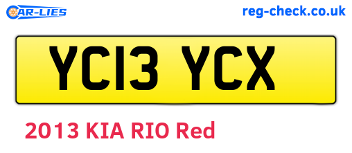 YC13YCX are the vehicle registration plates.