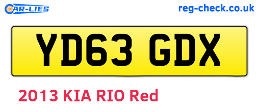 YD63GDX are the vehicle registration plates.
