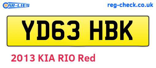 YD63HBK are the vehicle registration plates.