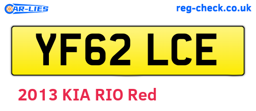 YF62LCE are the vehicle registration plates.