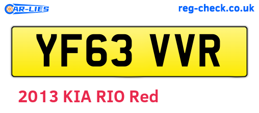 YF63VVR are the vehicle registration plates.