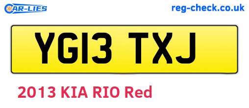 YG13TXJ are the vehicle registration plates.
