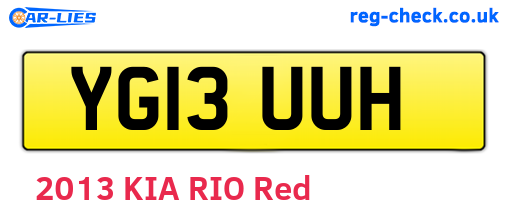 YG13UUH are the vehicle registration plates.