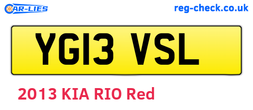 YG13VSL are the vehicle registration plates.