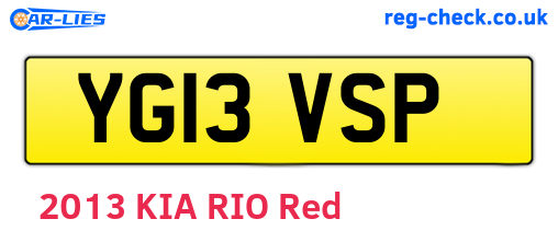 YG13VSP are the vehicle registration plates.