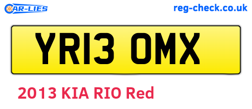YR13OMX are the vehicle registration plates.