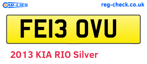 FE13OVU are the vehicle registration plates.