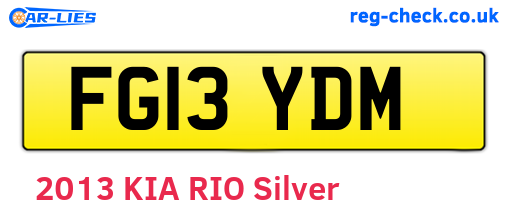 FG13YDM are the vehicle registration plates.