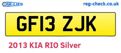 GF13ZJK are the vehicle registration plates.