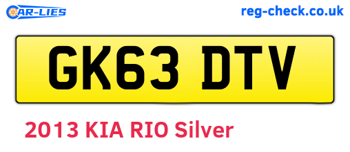 GK63DTV are the vehicle registration plates.