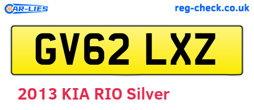 GV62LXZ are the vehicle registration plates.