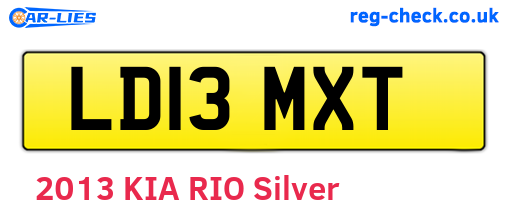 LD13MXT are the vehicle registration plates.