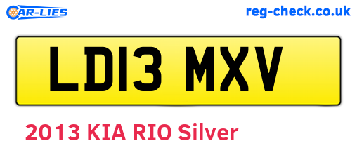 LD13MXV are the vehicle registration plates.