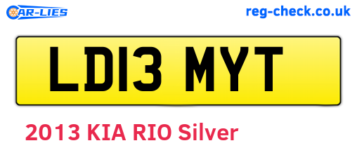 LD13MYT are the vehicle registration plates.