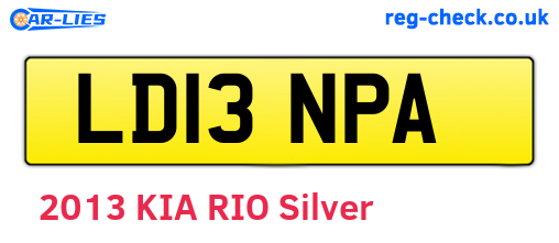 LD13NPA are the vehicle registration plates.