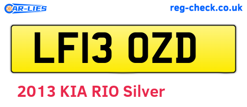 LF13OZD are the vehicle registration plates.