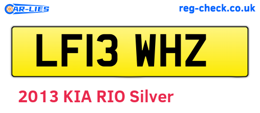 LF13WHZ are the vehicle registration plates.