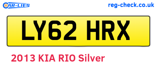 LY62HRX are the vehicle registration plates.