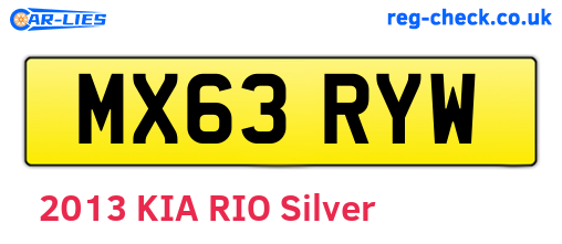 MX63RYW are the vehicle registration plates.