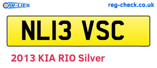 NL13VSC are the vehicle registration plates.