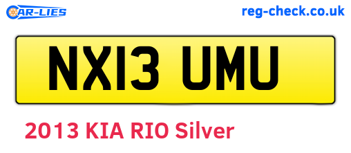 NX13UMU are the vehicle registration plates.