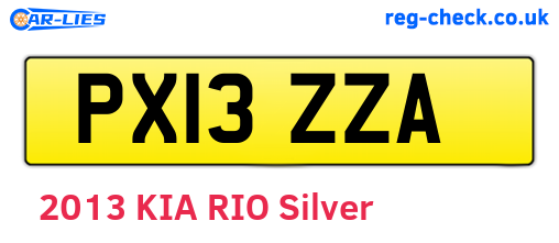 PX13ZZA are the vehicle registration plates.