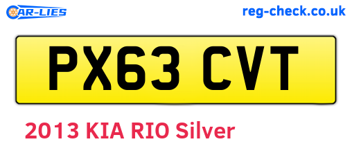 PX63CVT are the vehicle registration plates.