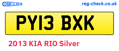 PY13BXK are the vehicle registration plates.