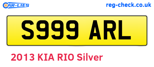 S999ARL are the vehicle registration plates.
