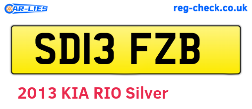 SD13FZB are the vehicle registration plates.