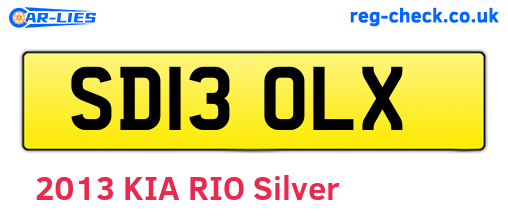 SD13OLX are the vehicle registration plates.