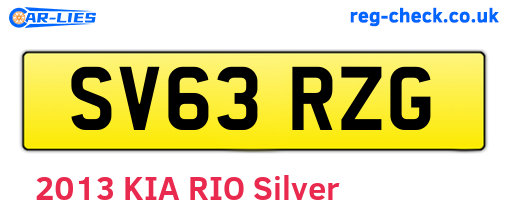 SV63RZG are the vehicle registration plates.
