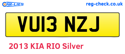 VU13NZJ are the vehicle registration plates.