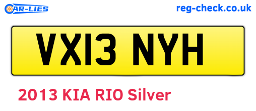 VX13NYH are the vehicle registration plates.