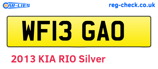 WF13GAO are the vehicle registration plates.