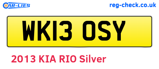 WK13OSY are the vehicle registration plates.