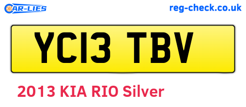 YC13TBV are the vehicle registration plates.