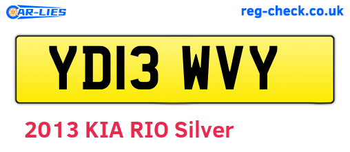 YD13WVY are the vehicle registration plates.