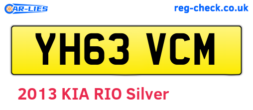 YH63VCM are the vehicle registration plates.