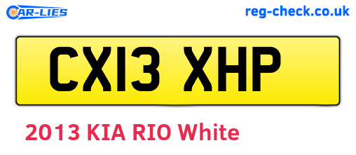 CX13XHP are the vehicle registration plates.