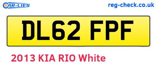 DL62FPF are the vehicle registration plates.