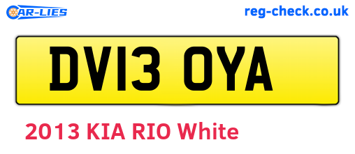 DV13OYA are the vehicle registration plates.