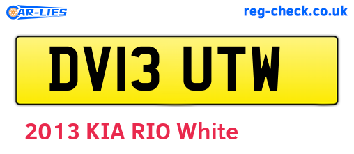 DV13UTW are the vehicle registration plates.