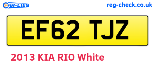 EF62TJZ are the vehicle registration plates.