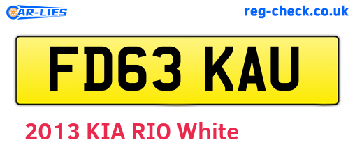 FD63KAU are the vehicle registration plates.