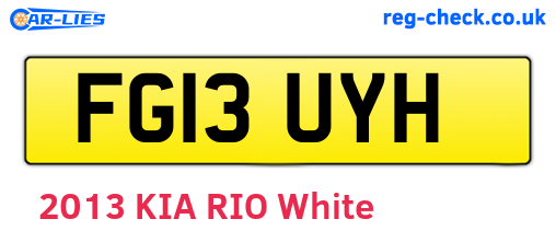 FG13UYH are the vehicle registration plates.