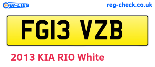 FG13VZB are the vehicle registration plates.
