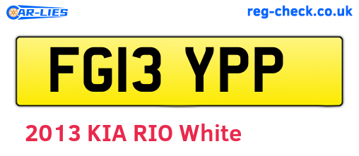 FG13YPP are the vehicle registration plates.
